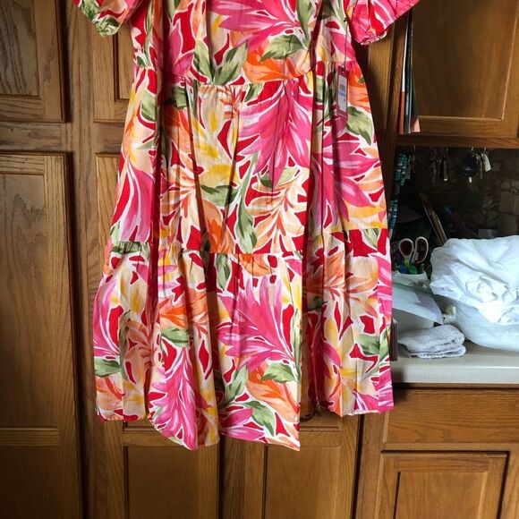 NWT Vince Camuto Square Neck Floral Fit & Flare MIDI Dress Plus Size 20W - Picture 6 of 16